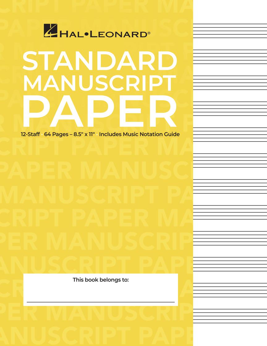 Hal Leonard Standard Manuscript Paper (Yellow Cover)