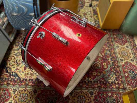 1960s Ludwig Club Date 14x22 Bass Drum Project in Red Sparkle / Duco
