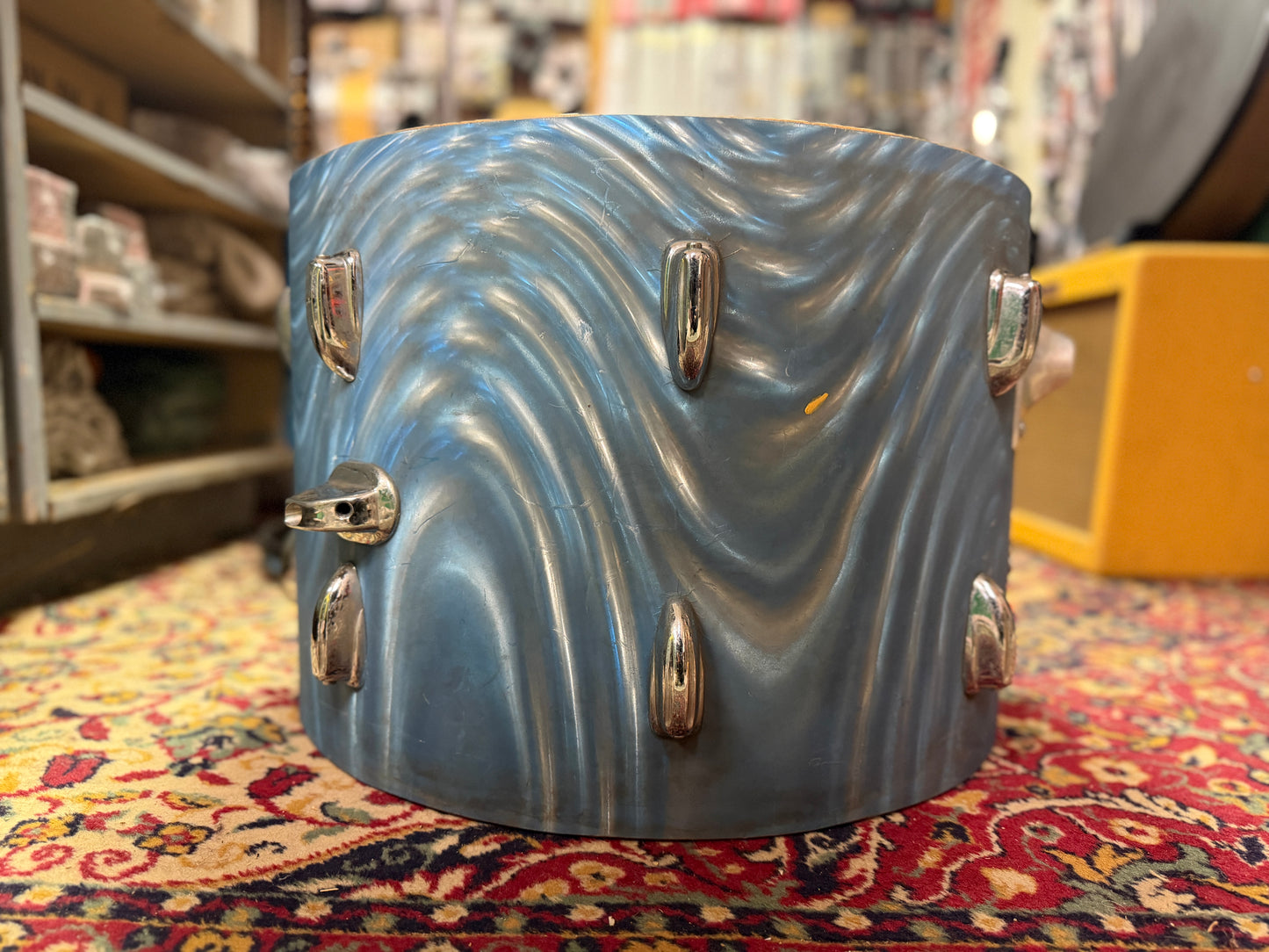 1960s Slingerland 14x20 Bass Drum Shell in Blue Satin Flame