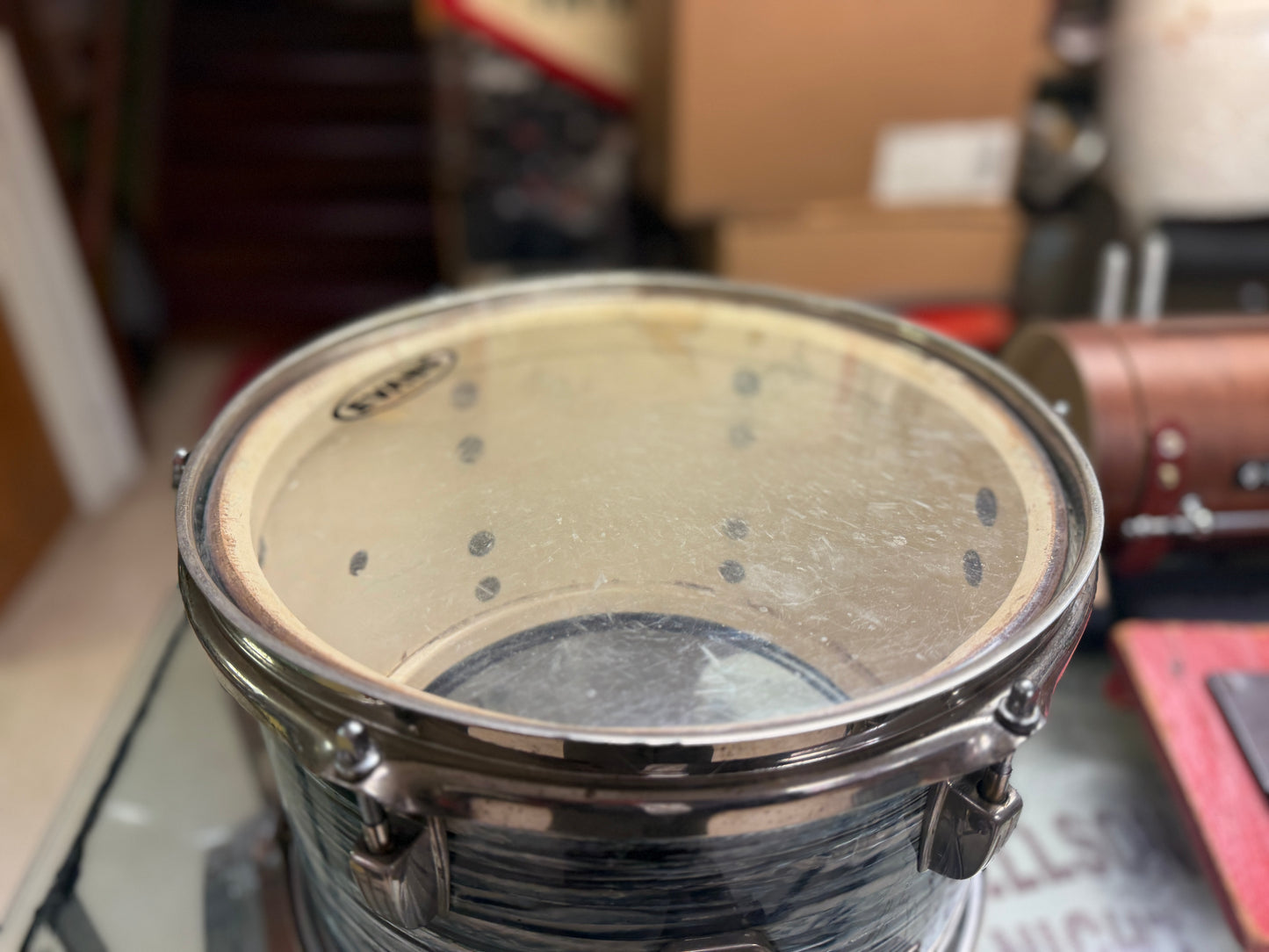 1960s Ludwig 8x12 Tom Tom in Blue Oyster Pearl