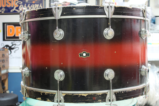 1950's George Way Bass Drum in Black and Red Duco