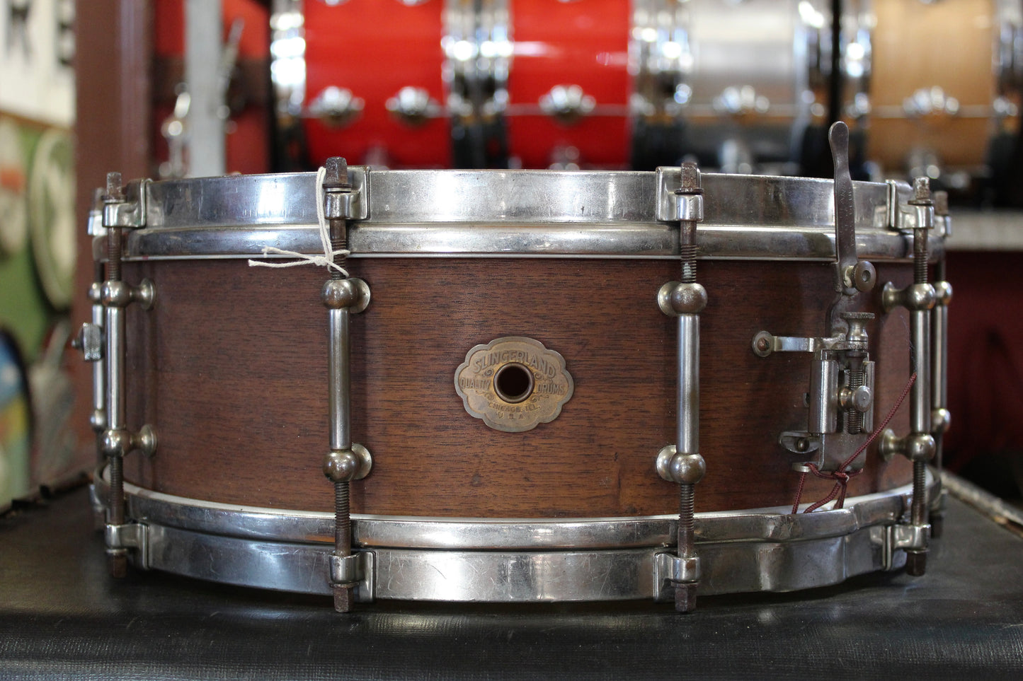 1930's Slingerland Tone Flange 5"x14" in Natural Mahogany
