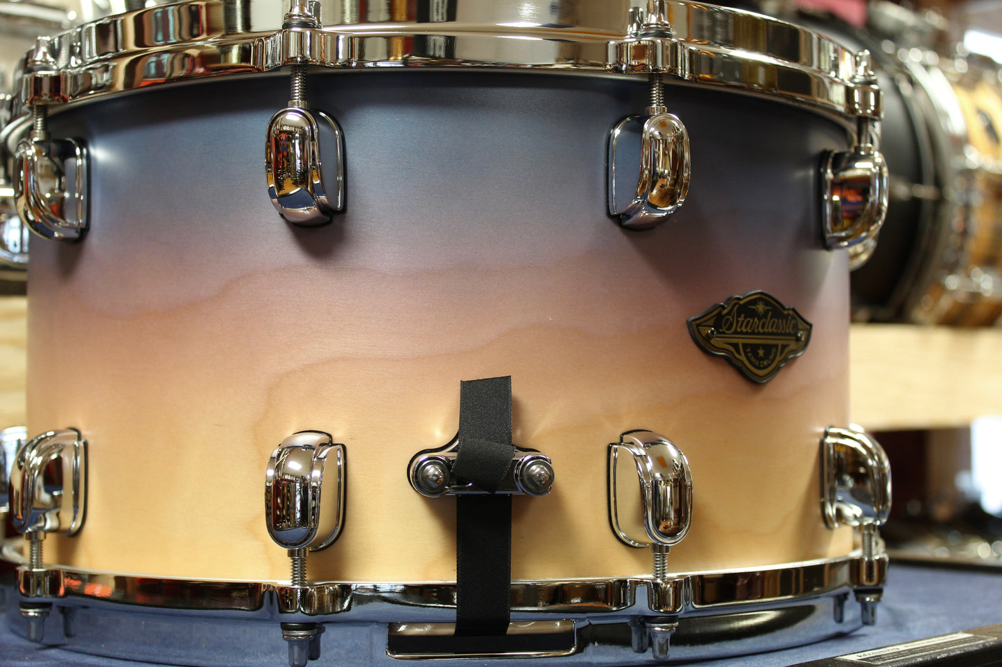 Tama Starclassic 8x14 Walnut/Birch Snare Drum in Satin Purple Atmosphere Fade