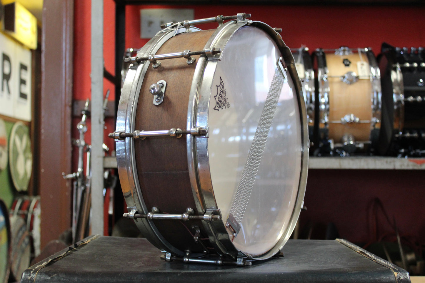 1930's Slingerland Tone Flange 5"x14" in Natural Mahogany