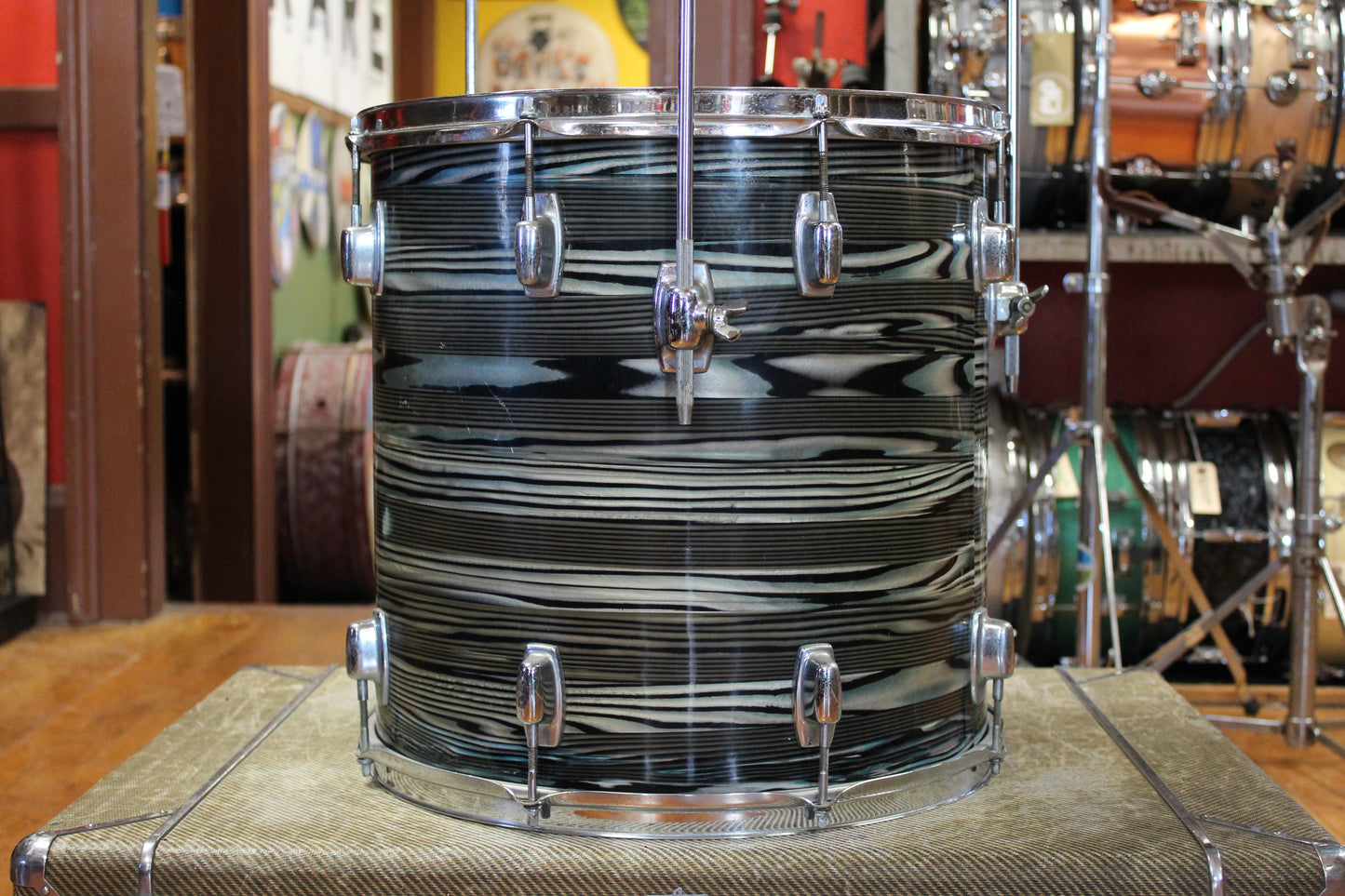 1970s Ludwig 16x16 Standard Floor Tom in Blue Strata