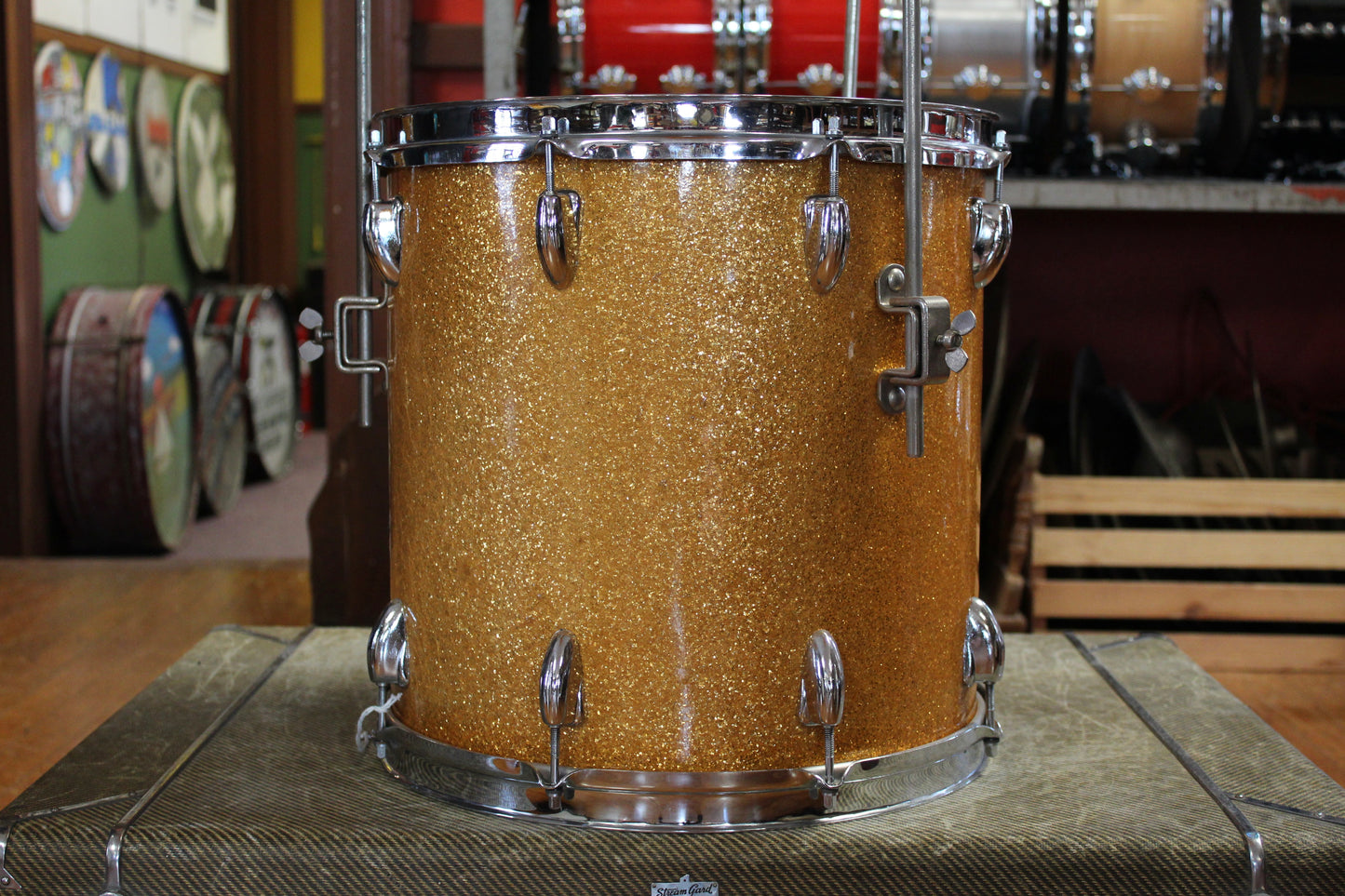 1957 Eames 'FineCraft' in Gold Sparkle 12x22 14x14 5.5x14