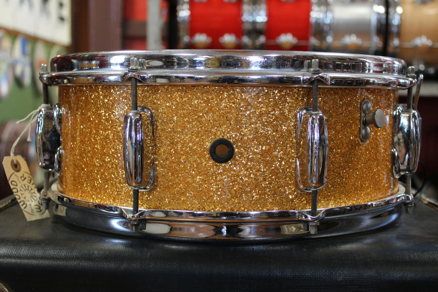 1957 Eames 'FineCraft' in Gold Sparkle 12x22 14x14 5.5x14