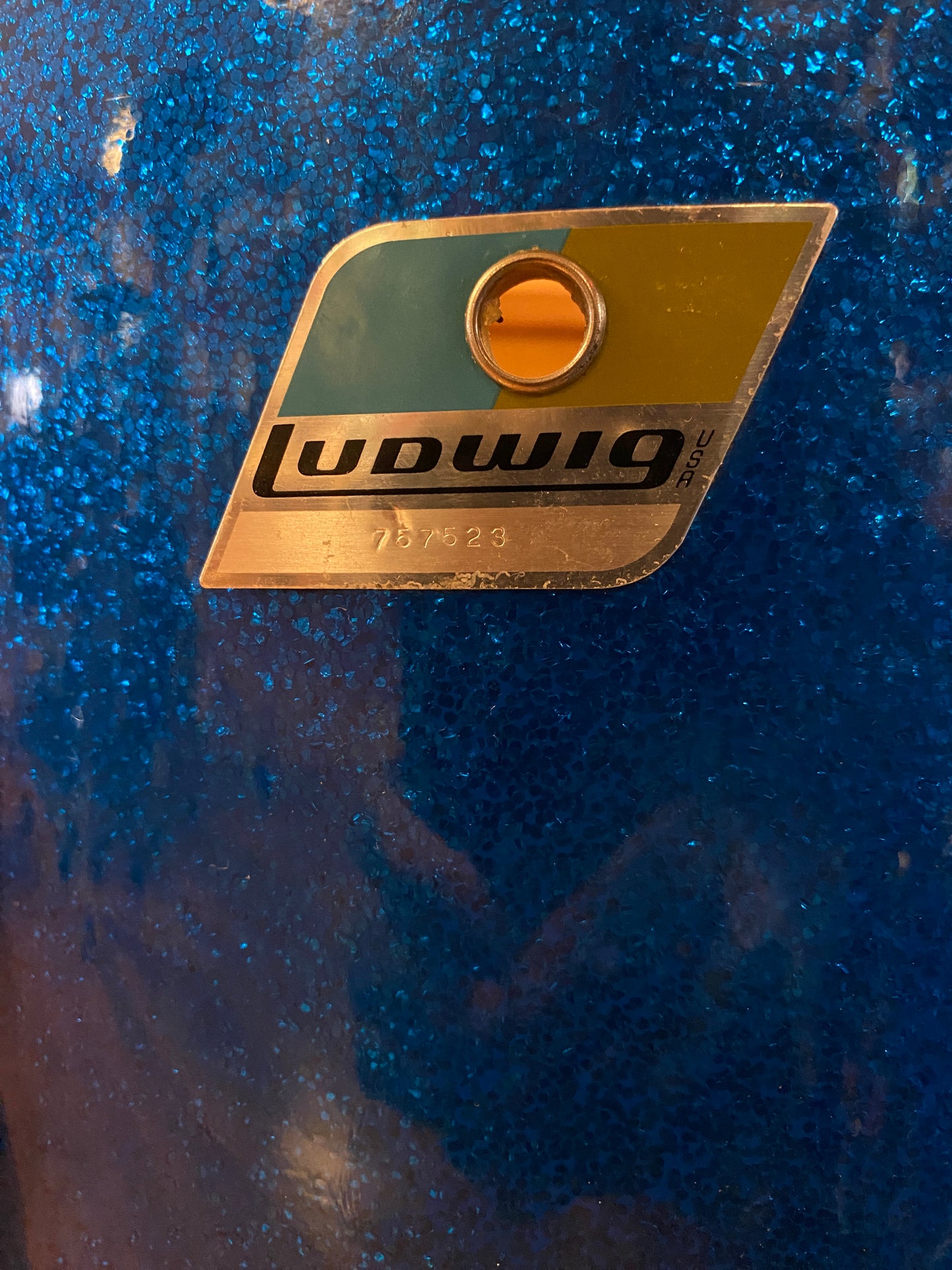 1969 Ludwig Club Date in Blue Sparkle 14x20 14x14 8x12