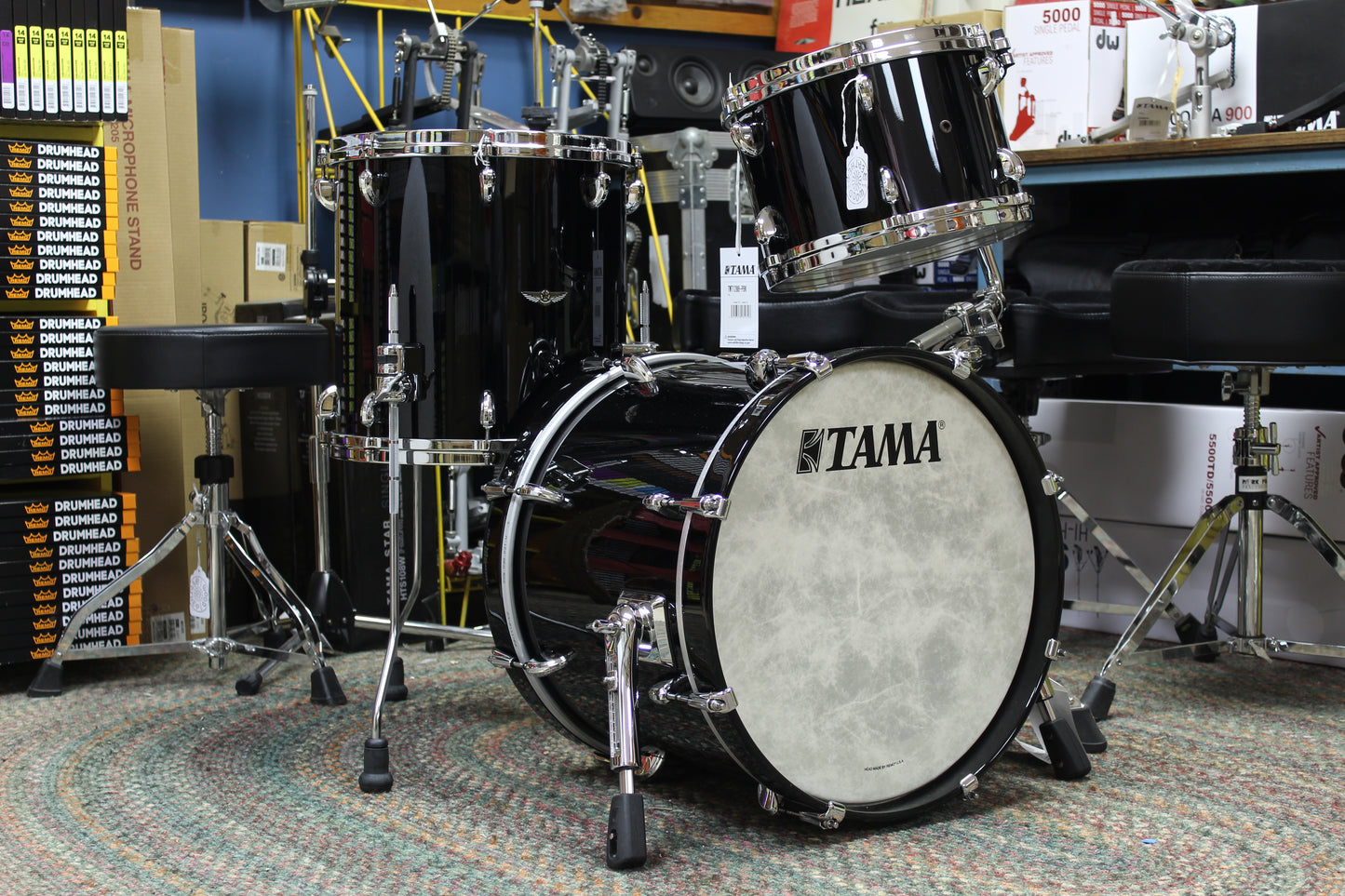 Tama STAR Walnut in Piano Black 14x18 14x14 8x12