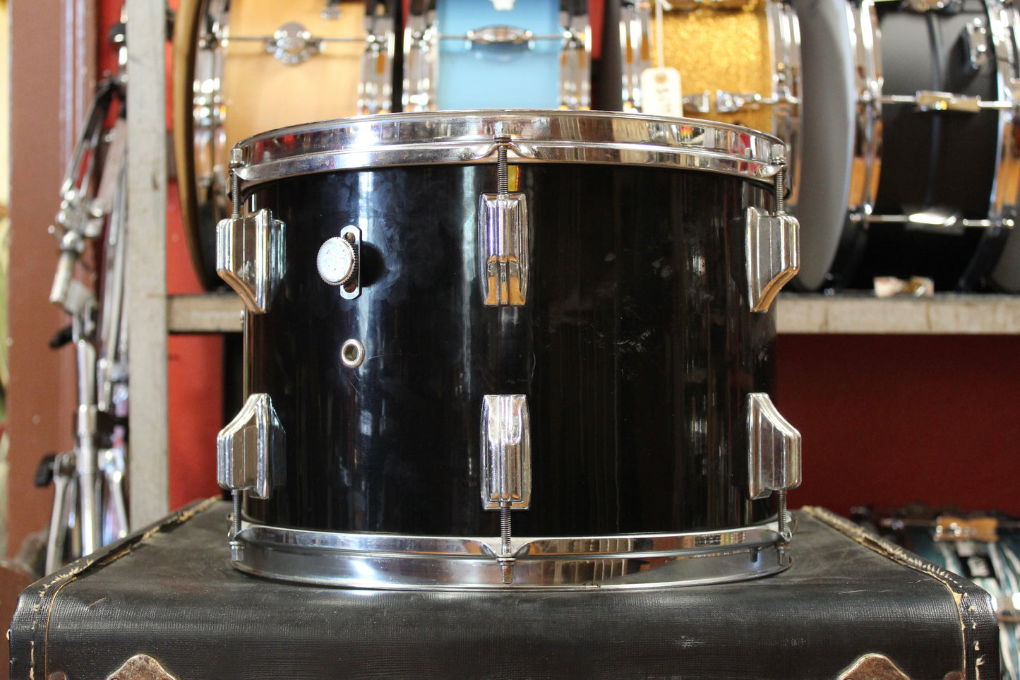 1970s Rogers 9x13 Tom in Jet Black Pearl