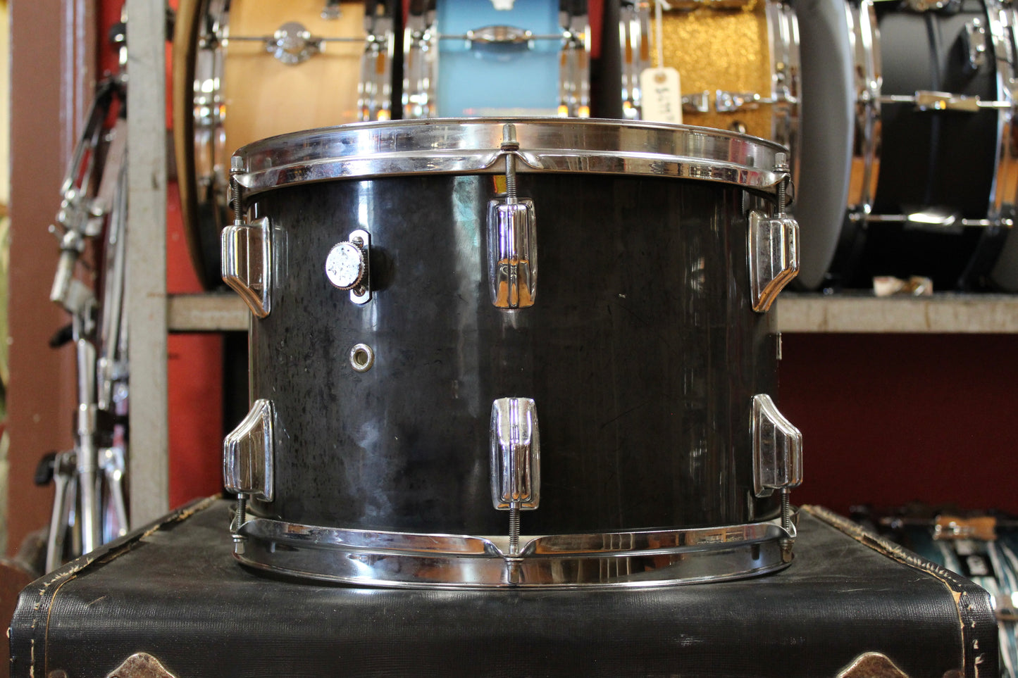 1970s Rogers 9x13 Tom in Faded Jet Black Pearl