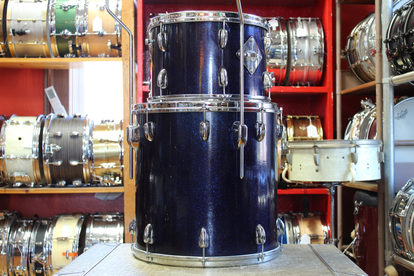1960s Slingerland Gene Krupa Deluxe in Sparkling Blue Pearl 14x20 16x16 9x13