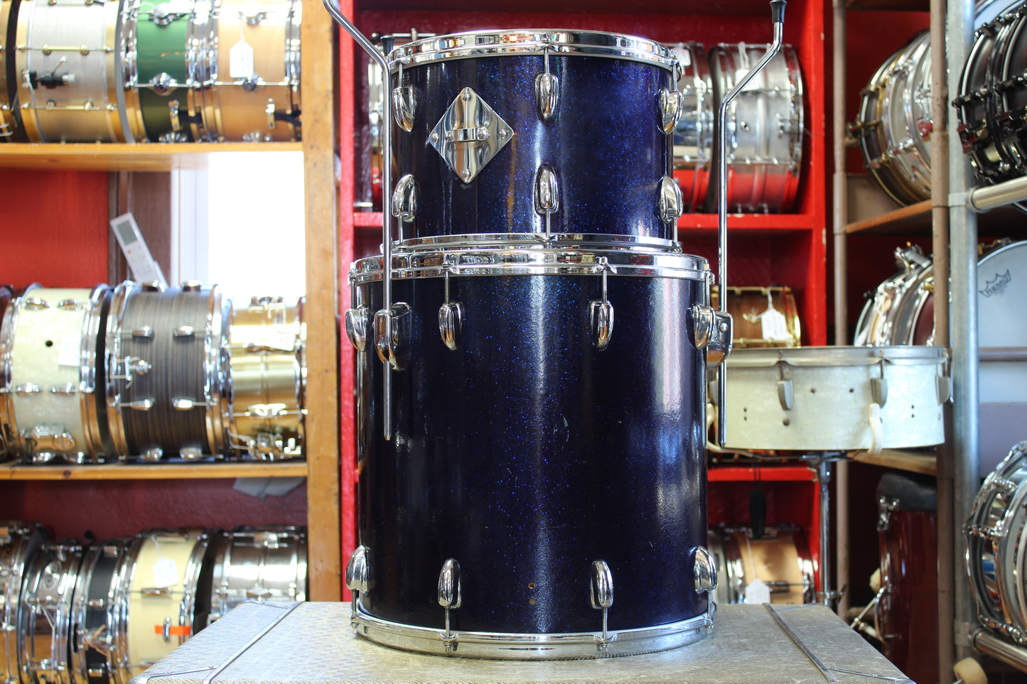 1960s Slingerland Gene Krupa Deluxe in Sparkling Blue Pearl 14x20 16x16 9x13