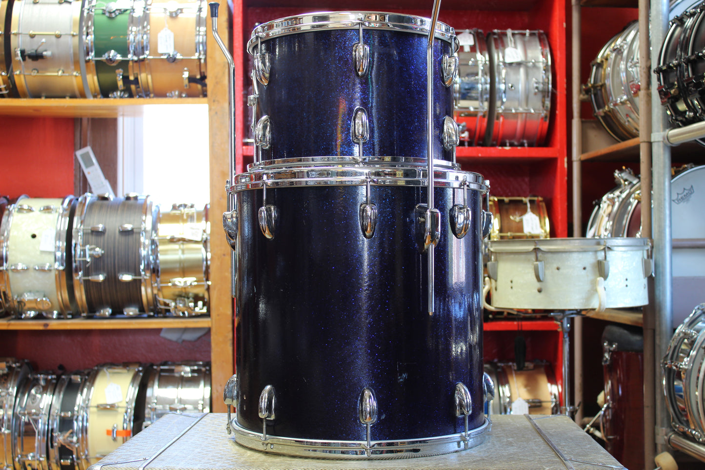 1960s Slingerland Gene Krupa Deluxe in Sparkling Blue Pearl 14x20 16x16 9x13