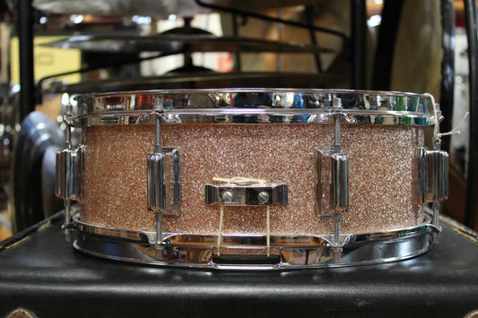 1960s Rogers 5x14 Powertone Snare Drum in Champagne Sparkle