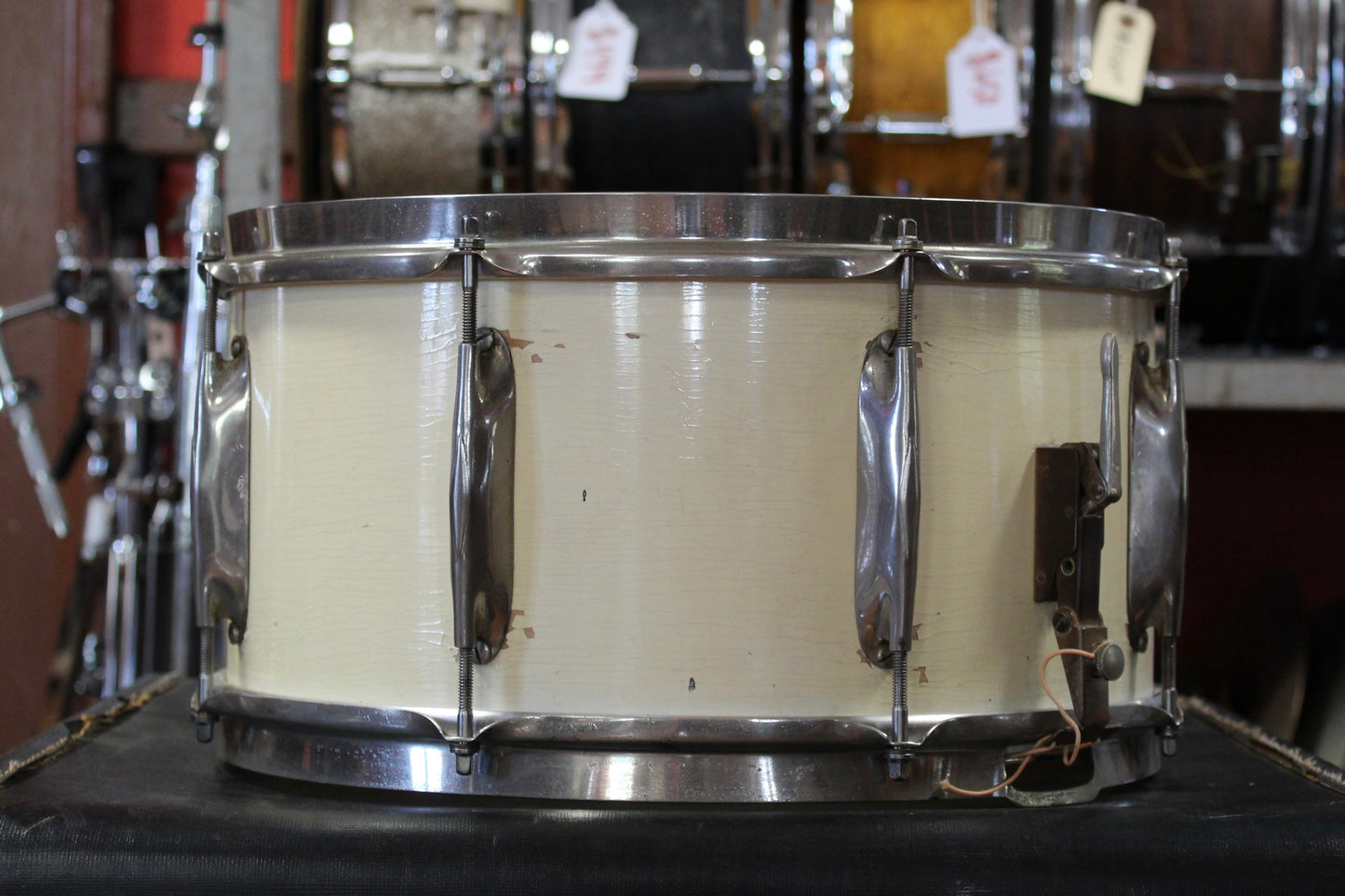 1930's WFL 7x14 Snare Drum in White Lacquer