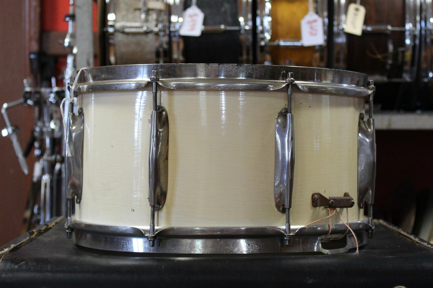 1930's WFL 7x14 Snare Drum in White Lacquer
