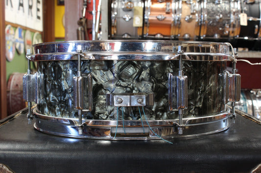 1960s Rogers 5x14 Powertone Snare Drum in Black Diamond Pearl