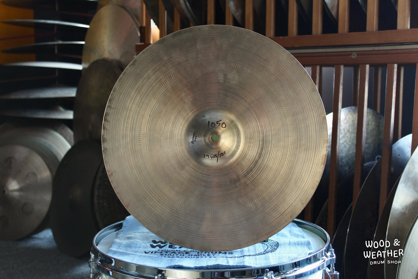 1950s A. Zildjian 15" Small Stamp Single Hi-Hat Cymbal 1050g