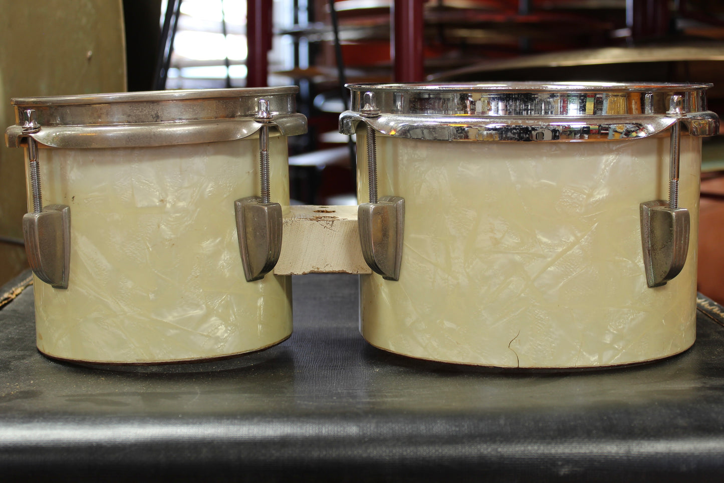 1940's Ludwig WFL Bongos in White Marine Pearl