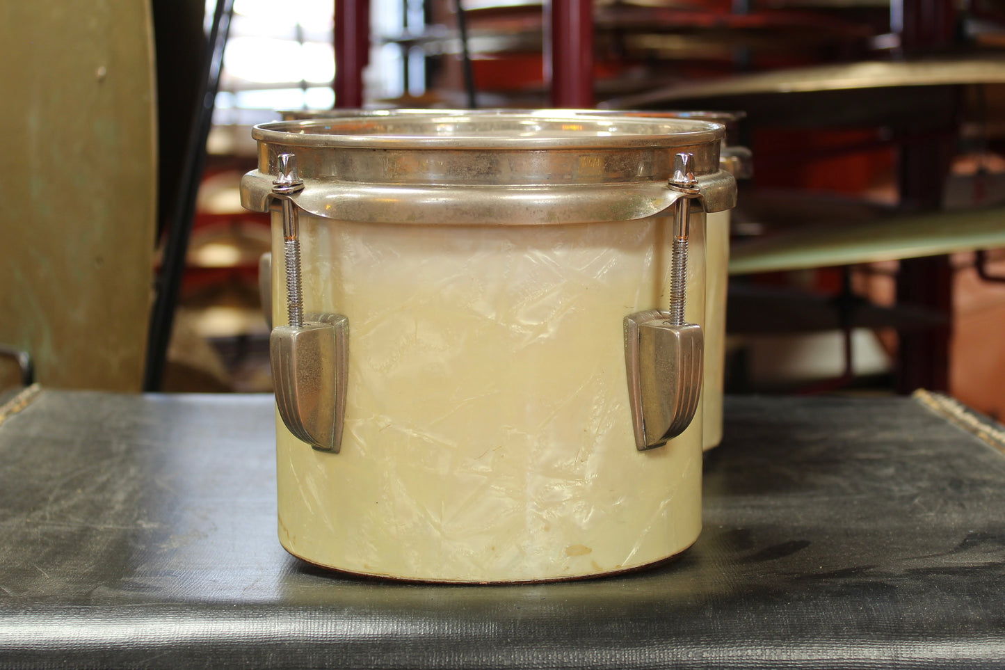 1940's Ludwig WFL Bongos in White Marine Pearl