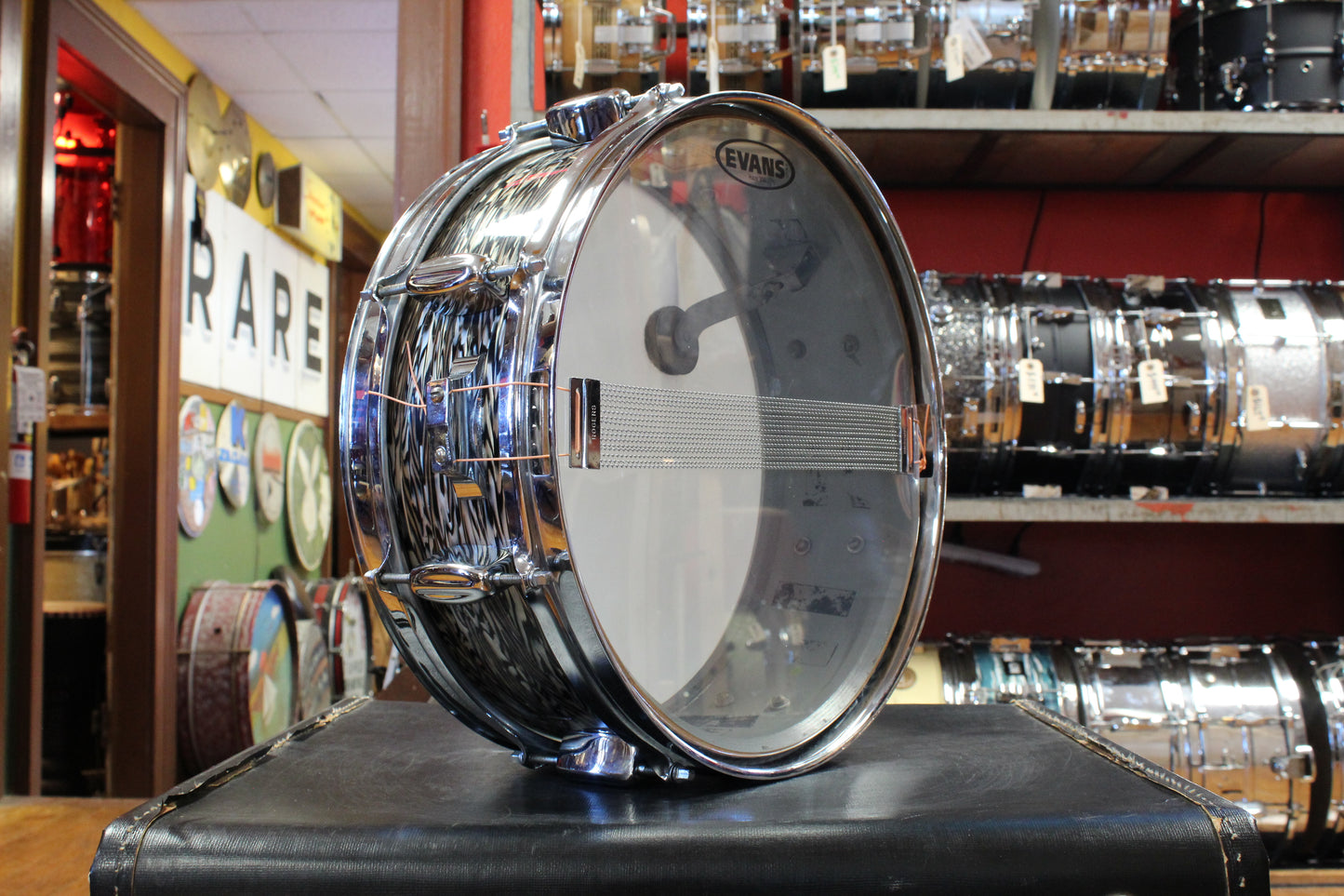 1960s Rogers 5x14 Holiday Snare Drum in Black Onyx