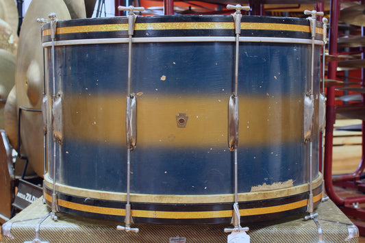 1940's WFL 14"x26" Bass Drum in Blue and Gold Duco