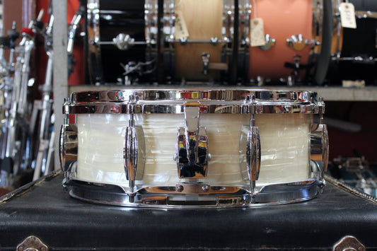 2006 Buddy Rich Drum Company 5x14 Snare Drum in White Marine Pearl