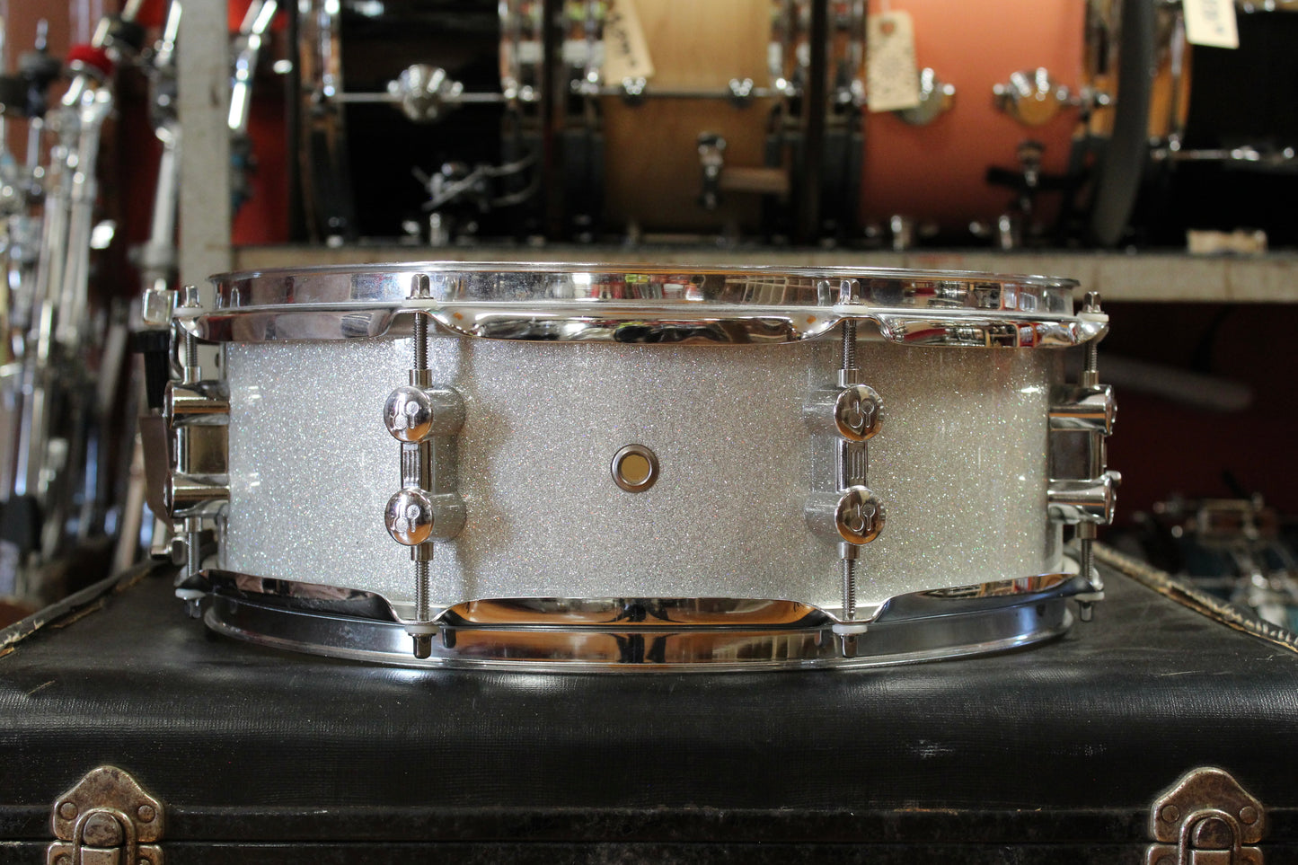 Early 2000s Sonor 5x14 Bop Snare Drum in Silver Sparkle