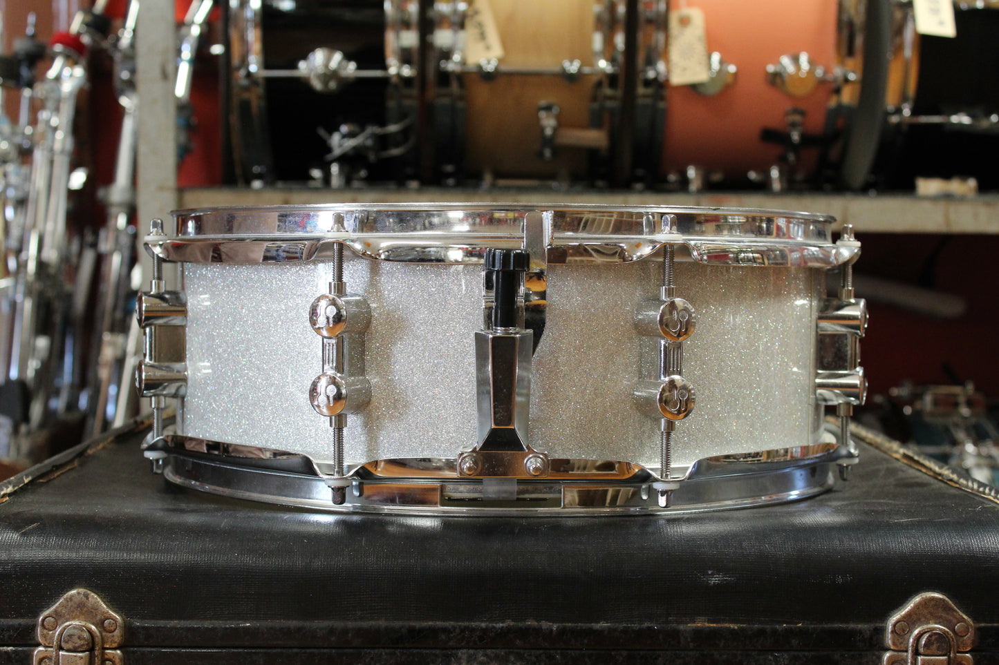 Early 2000s Sonor 5x14 Bop Snare Drum in Silver Sparkle