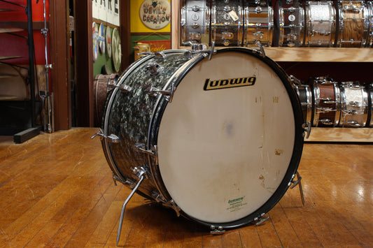 1960s Ludwig Super Classic Outfit in Black Diamond Pearl 14x22 9x13 16x16