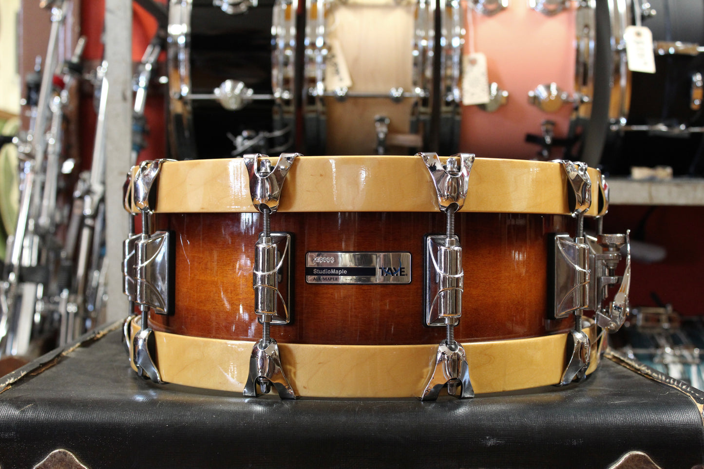 Taye 5.5x14 Studio Maple Snare Drum in Tobacco Burst