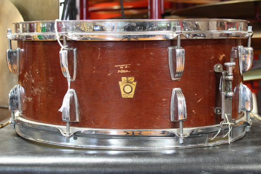1960's Ludwig 6.5"x15" Snare drum in Mahogany Lacquer