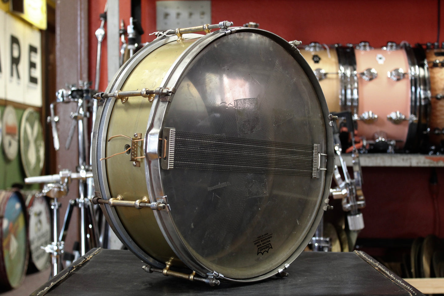 1920s Albert E. S. Alers 5x14 Snare Drum in Olive Green