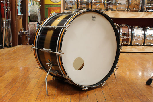 Early 1960s Ludwig Deluxe Club Date Outfit in Black and Gold Duco 14x22 9x13 12x15