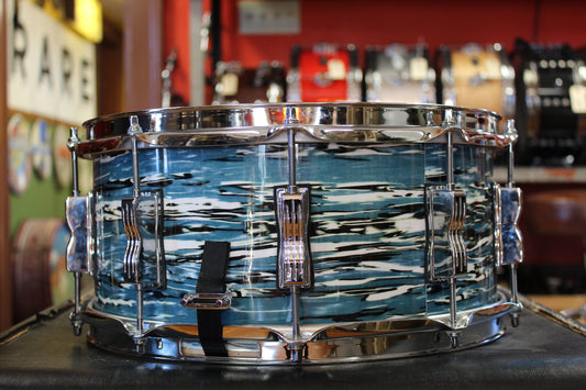 Kings Custom Drums 6.5x14 Snare Drum in Blue Oyster Pearl