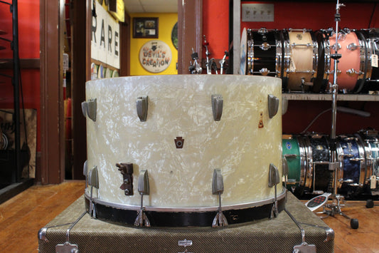 1950s WFL 14x24 Bass Drum in White Marine Pearl