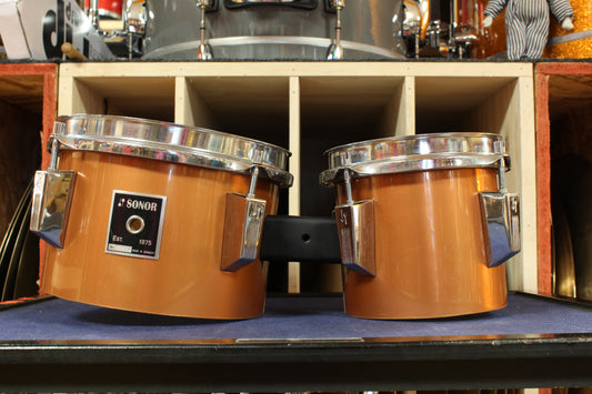 1970s Sonor Phonic 6" and 8" Concert Tom Toms in Metallic Copper