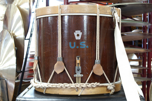 1940's WFL 12"x15" Rope Tension Marching Snare in Mahogany