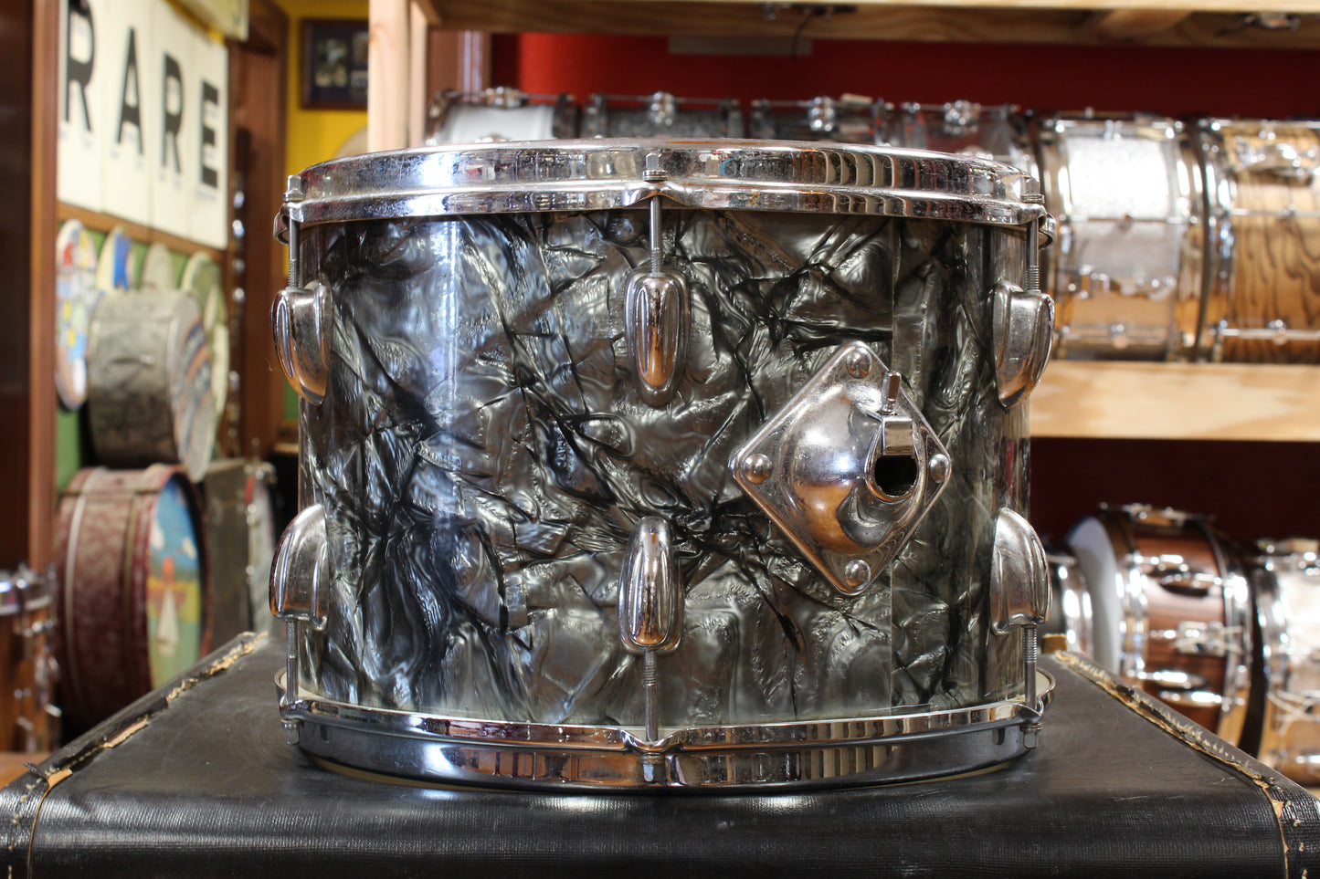 1960s Slingerland Gene Krupa Deluxe in Black Diamond Pearl 14x20 9x13 16x16