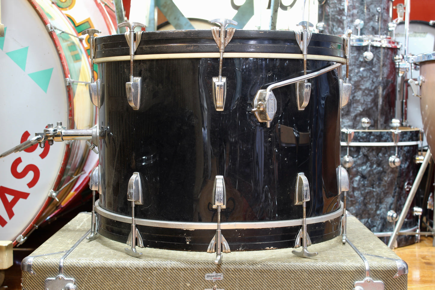 1960's Ludwig 14"x22" Bass Drum in Black (Rewrap)