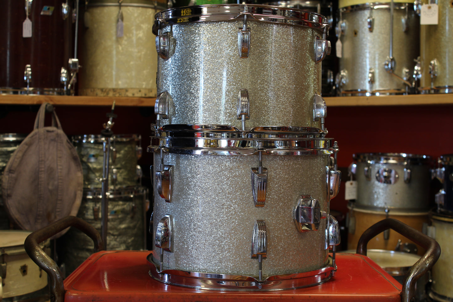 1969 Ludwig Hollywood in Silver Sparkle 14x22 16x16 9x13 8x12