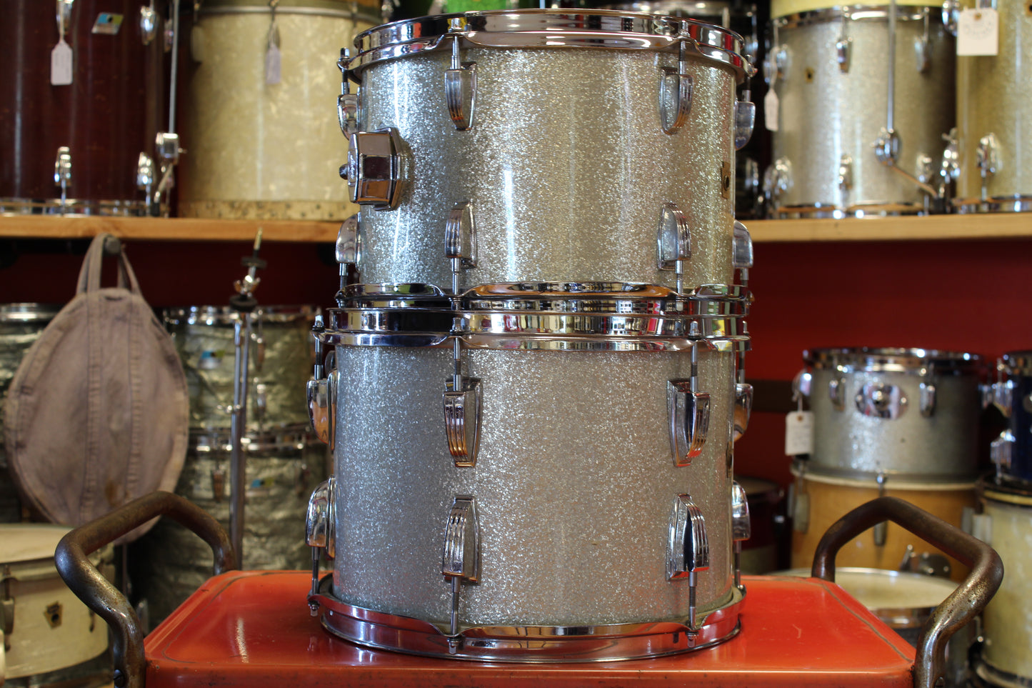 1969 Ludwig Hollywood in Silver Sparkle 14x22 16x16 9x13 8x12