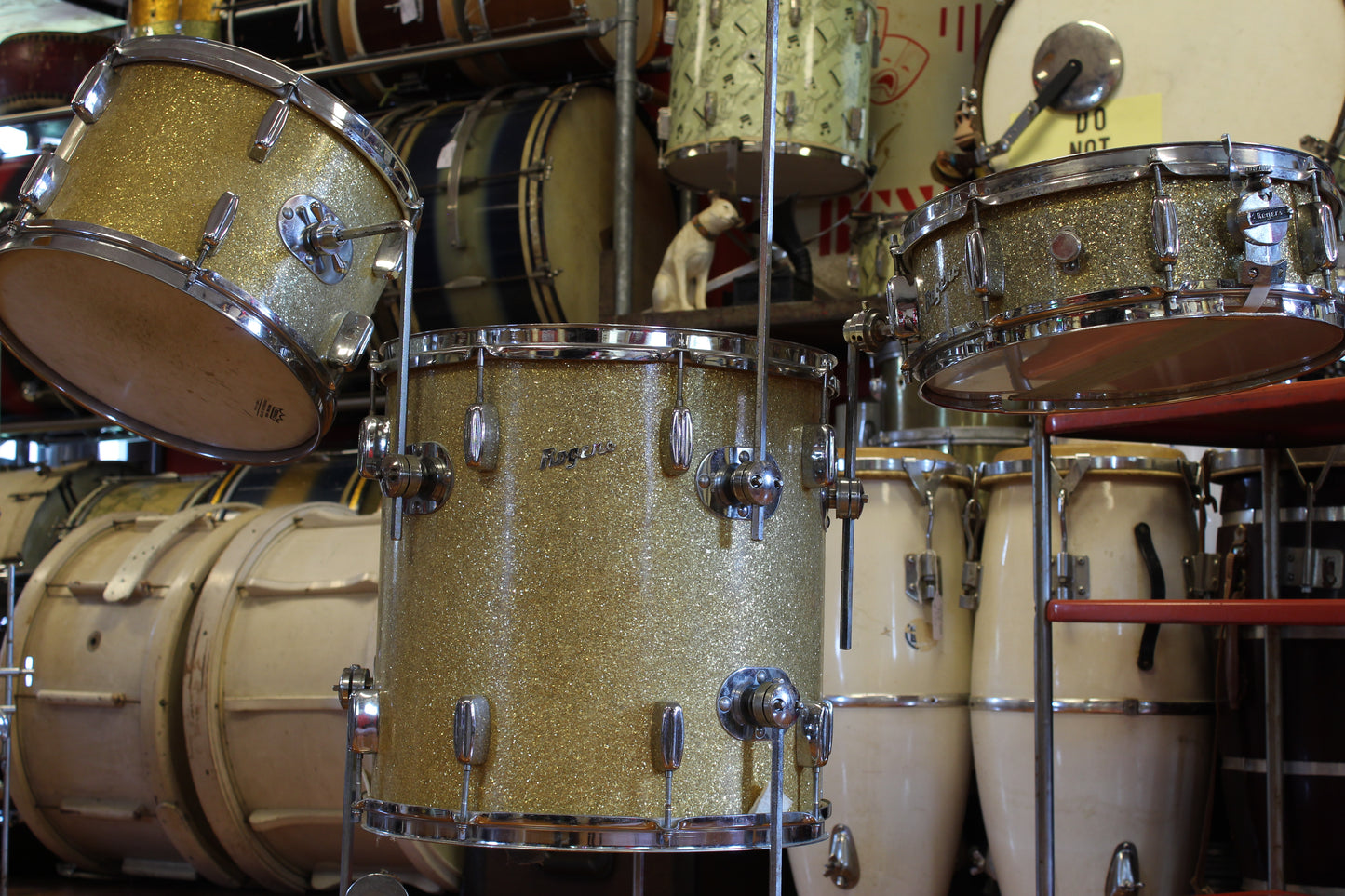1950s Rogers Parklane Cocktail Kit in Gold Sparkle 16x16 9x13 5x14