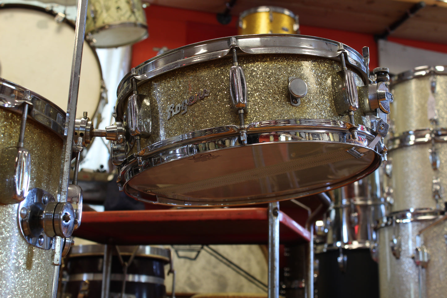 1950s Rogers Parklane Cocktail Kit in Gold Sparkle 16x16 9x13 5x14