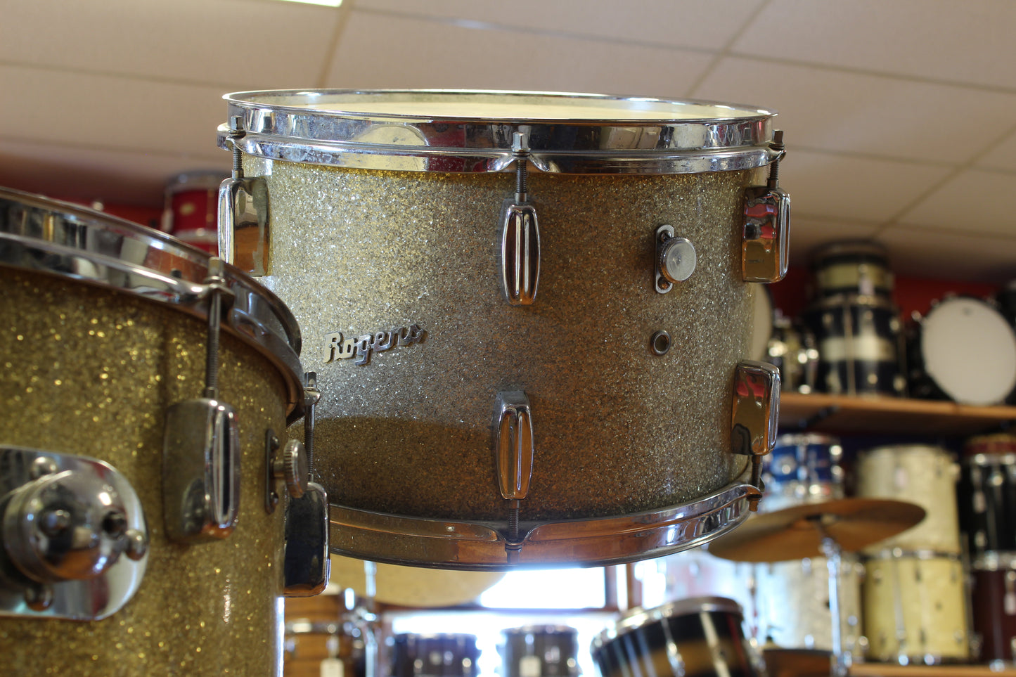 1950s Rogers Parklane Cocktail Kit in Gold Sparkle 16x16 9x13 5x14
