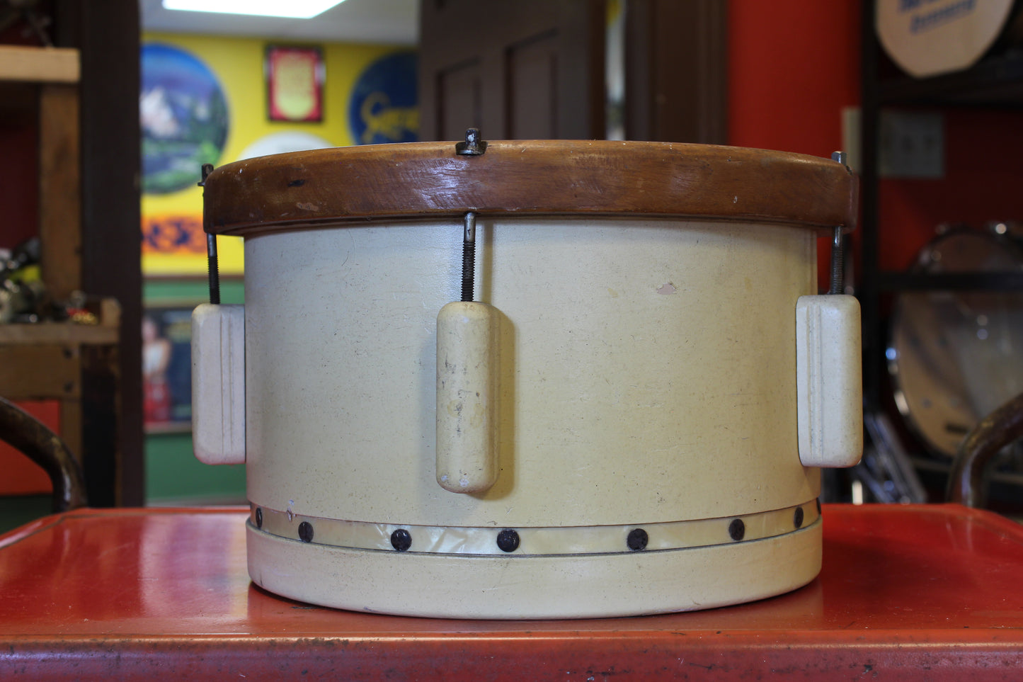 1940's Ludwig Victory 7"x11" Tom Tom in White (Natural Hoop)