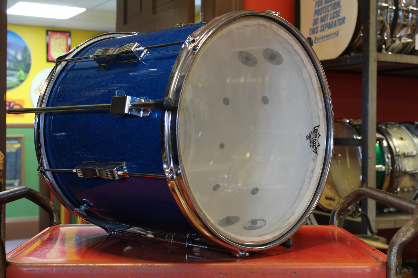 1960's Ludwig Club Date 14"x14" Floor Tom in Blue Sparkle