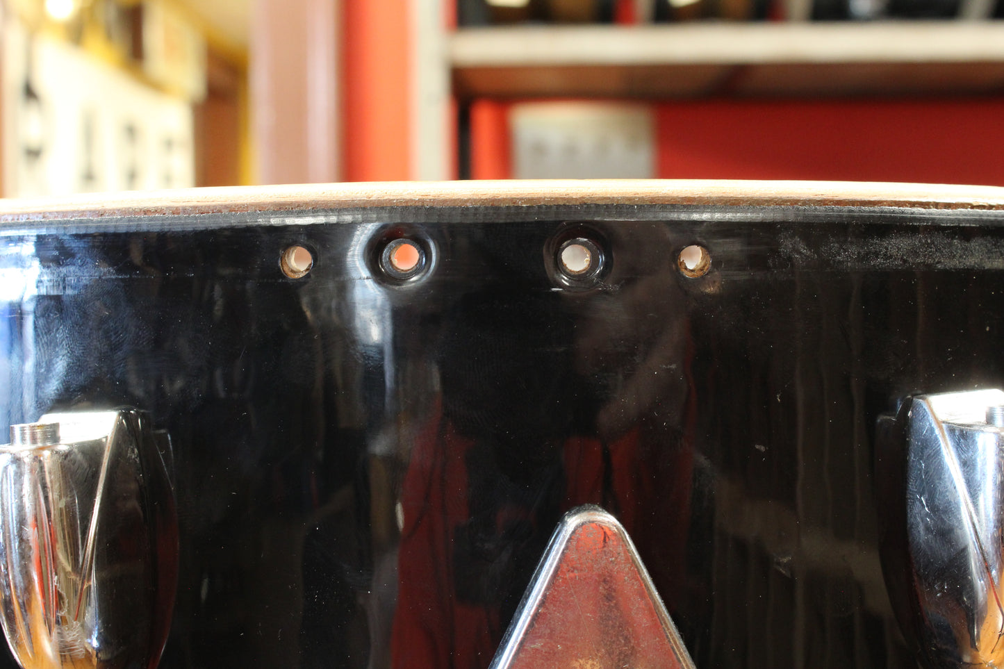 1960s Gretsch 26x14 Cocktail Drum in Jet Black Nitron