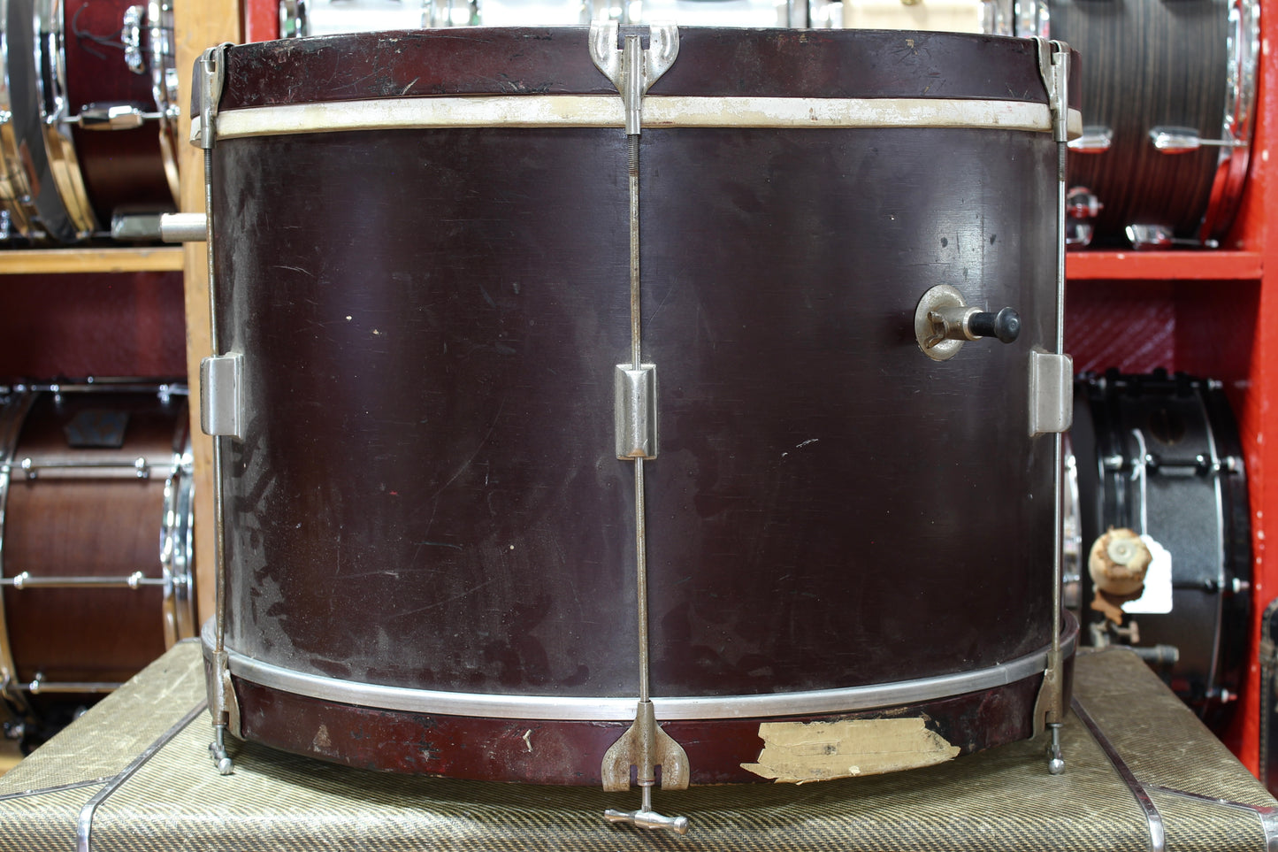 1940-50's Gretsch/Kent Drum set in Burgundy Lacquer 14"x22" 12"x14" 9"x13"